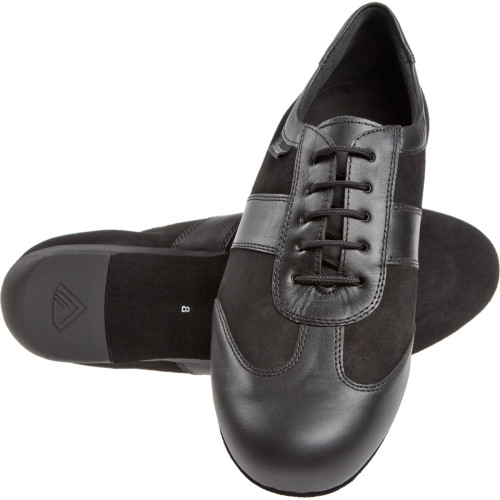 Diamant Heren Ballroom Sneakers 123-225-070 - Leer Zwart [Brede] - 2,5 cm