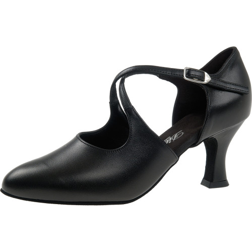 Diamant Femmes Chaussures de Danse 052-080-034 - Cuir Noir - 6,5 cm Latino  - Größe: UK 5,5