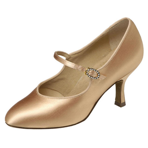 Supadance Ladies Ballroom Dance Shoes 1012 - Flesh Satin - Regular - 2,5" Contour [UK 6,5]