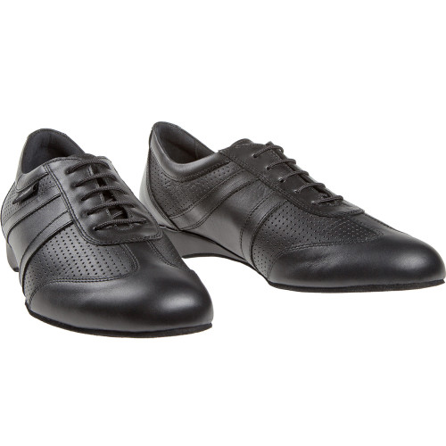 Diamant Hombres Ballroom Sneakers 133-225-042 - Cuero Negro [Ancho] - 2,5 cm