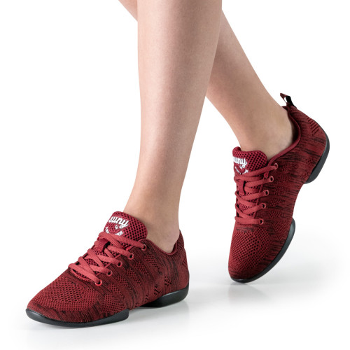 Anna Kern Mujeres Dance Sneakers 135 Bold - Tejido Rojo/Negro