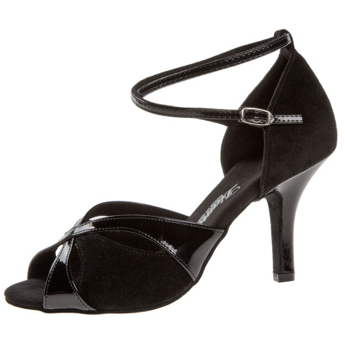 Diamant Mujeres Zapatos de Baile 141-058-020 - Charol/Ante Negro - 7,5 cm