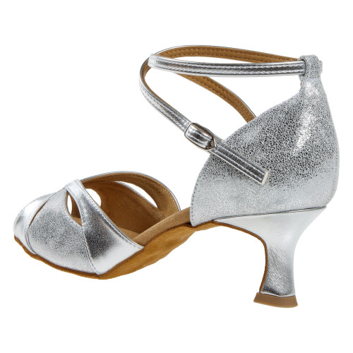 Diamant Damen Tanzschuhe 141-077-463 - Synthetik/Veloursleder Silber - 5 cm