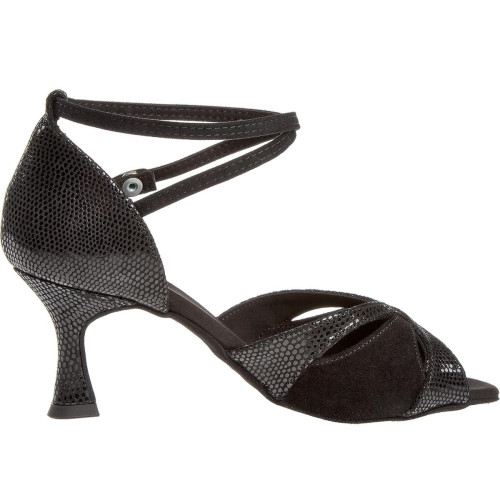 Diamant Damen Tanzschuhe 141-087-084 - Velour Schwarz - 6,5 cm