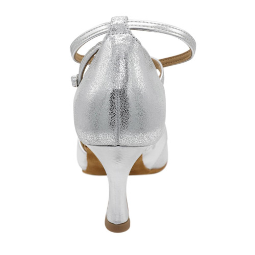 Diamant Mujeres Zapatos de Baile 141-087-463 - Velour Plateado/Antiguo - 6,5 cm