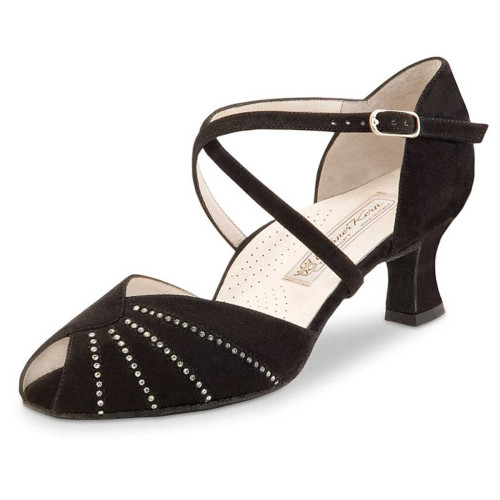 Werner Kern Femmes Chaussures de Danse Sonia - Suède Noir - 5 cm - Pointure: UK 6