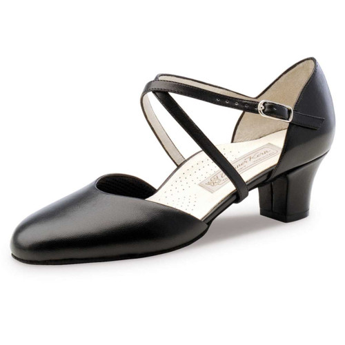 Werner Kern Damen Tanzschuhe Debby - Leder Schwarz - 4,5 cm  - Größe: UK 4,5