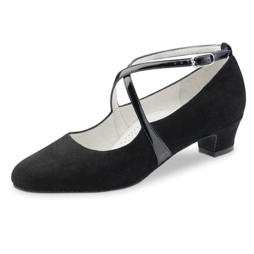 Werner Kern Donne Scarpe da Ballo Marina - Scamosciata Nero - 3,4 cm  - Größe: UK 4