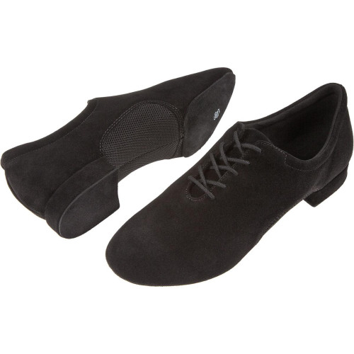 Diamant Mens Dance Shoes 163-222-577 - Suede/Mesh Black - 2 cm