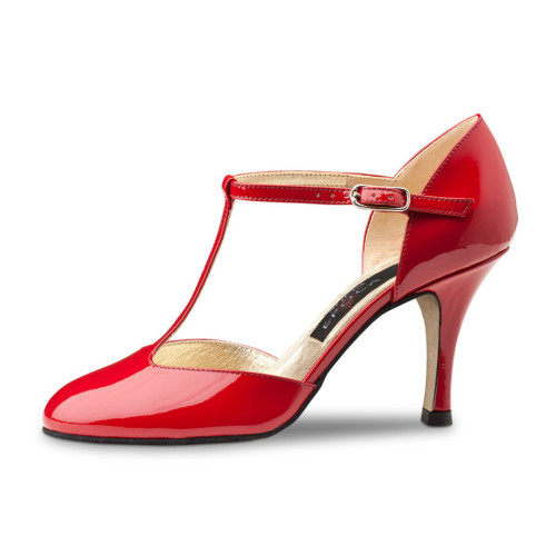 Nueva Epoca Ladies Evening Shoes Roslyn LS - Patent Red - Leather Sole [UK 7]