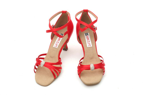 Dancelife Damen Tanzschuhe 16675 - Satin Rot