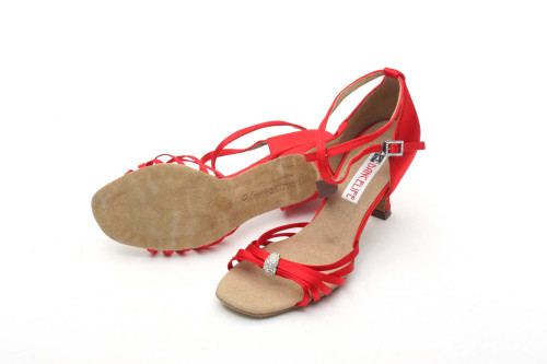 Dancelife Damen Tanzschuhe 16675 - Satin Rot