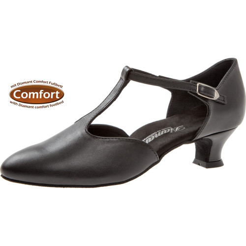 Diamant Femmes Chaussures de Danse 053-014-034 - Cuir Noir - Large - 4,2 cm Spanish - Pointure: UK 2,5
