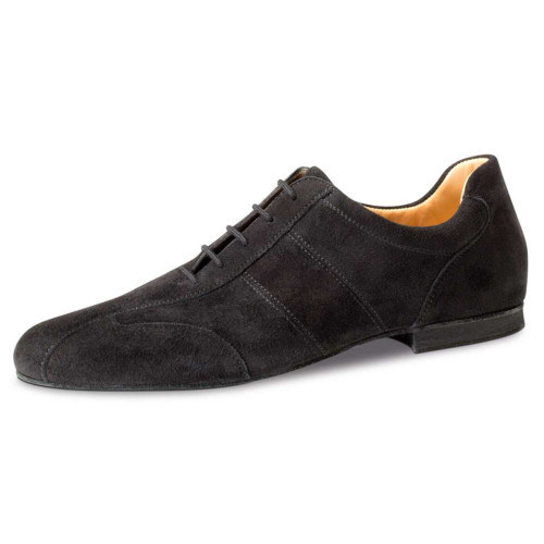 Werner Kern Hommes Chaussures de Danse Cuneo - Suède Noir Micro-Heel  - Größe: UK 8,5