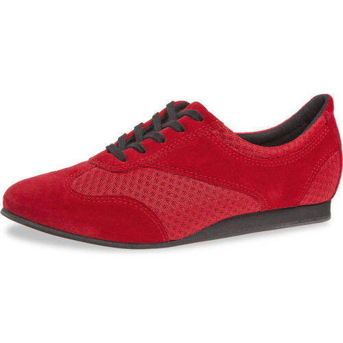 Diamant Mulheres Sapatos de dança 183-435-579-V - Camurça Vermelha - 1 cm