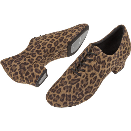 Diamant Damen Tanzschuhe 189-134-597 - Microfaser Leopard - 3,7 cm