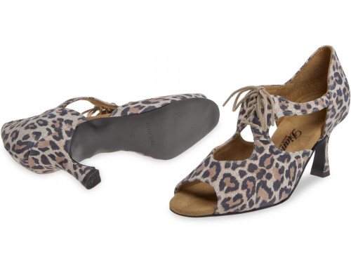 Diamant Mujeres Zapatos de Baile 190-087-329-V - Leopard - 6,5 cm Flare - VarioSpin  - Größe: UK 5