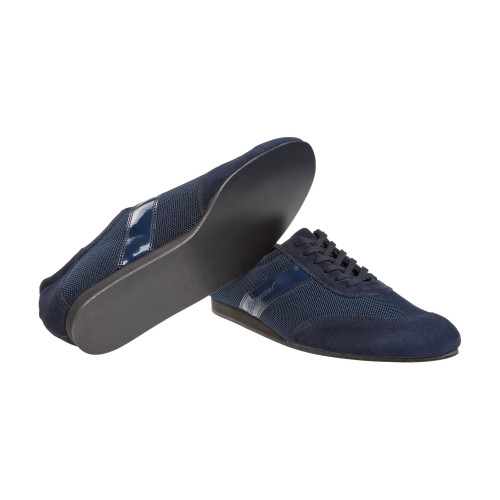 Diamant Herren Tanz Sneakers 192-425-582-V - Veloursleder Navy-Blau - 1,5 cm