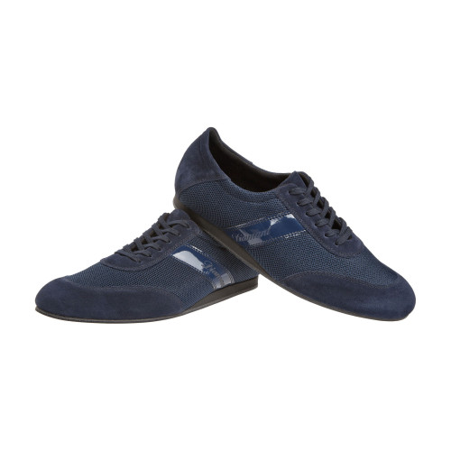 Diamant Herren Tanz Sneakers 192-425-582-V - Veloursleder Navy-Blau - 1,5 cm
