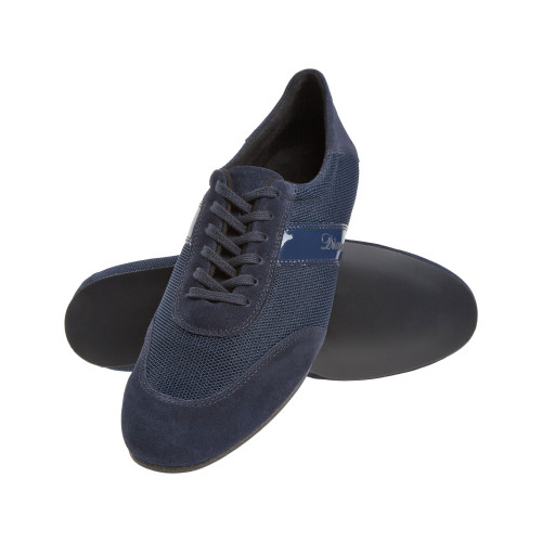 Diamant Herren Tanz Sneakers 192-425-582-V - Veloursleder Navy-Blau - 1,5 cm