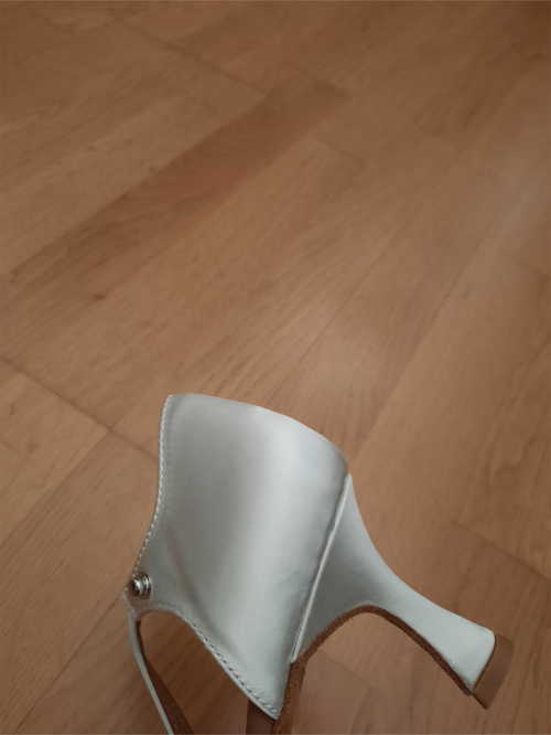 Diamant Women´s dance shoes 051-085-092 - White Satin - 6,5 cm Flare [UK 2]