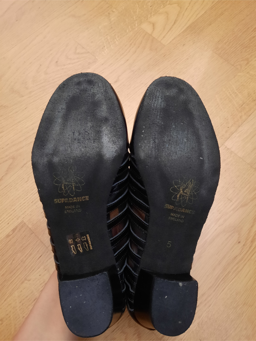 Supadance Mujeres Zapatos de Práctica 1047 - Cuero/Mesh Negro [UK 5]