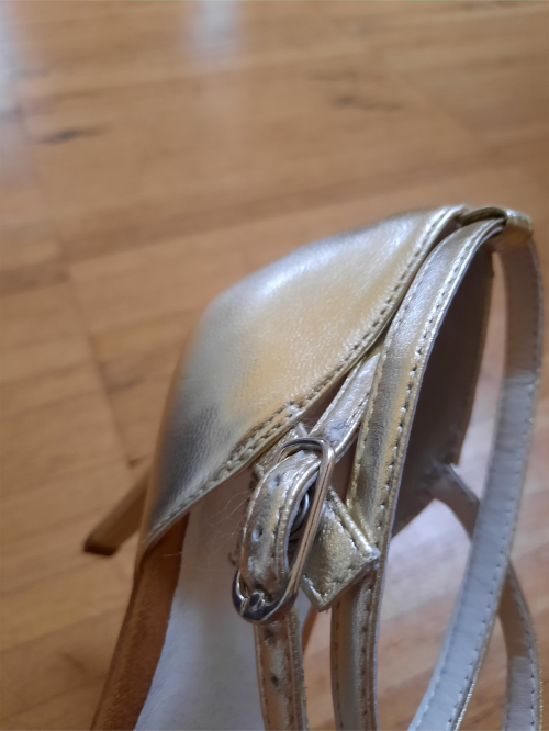Anna Kern Women´s dance shoes Desiree - Leather Gold - 8 cm Stiletto - Plateau [UK 4]