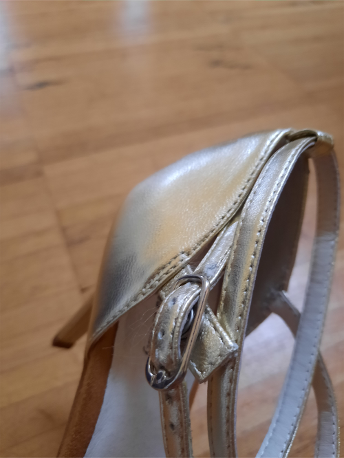 Anna Kern Damen Tanzschuhe Desiree - Leder Gold - 8 cm Stiletto - Plateau [UK 4]