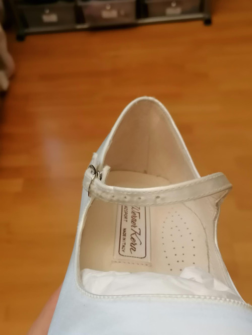 Werner Kern Bridal Shoes Ashley LS - White Satin - 6 cm - Leather Sole [UK 4,5 - B-Ware]