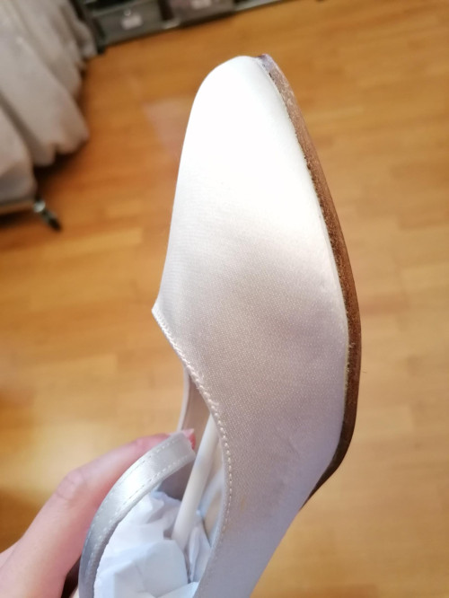 Werner Kern Sapatos de Noiva Ashley LS - Cetim Branco - 6 cm - Sola de Couro [UK 7 - B-Ware]