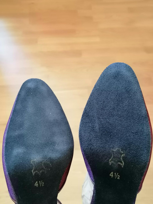 Werner Kern Mujeres Zapatos de Baile Bella - Brocado Violett - 6,5 cm [UK 4,5 - B-Ware]