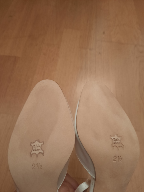 Werner Kern Zapatos de Novia Betty LS - Satén Blanco - 6,5 cm - Suela de Cuero Nubuck [UK 2,5]