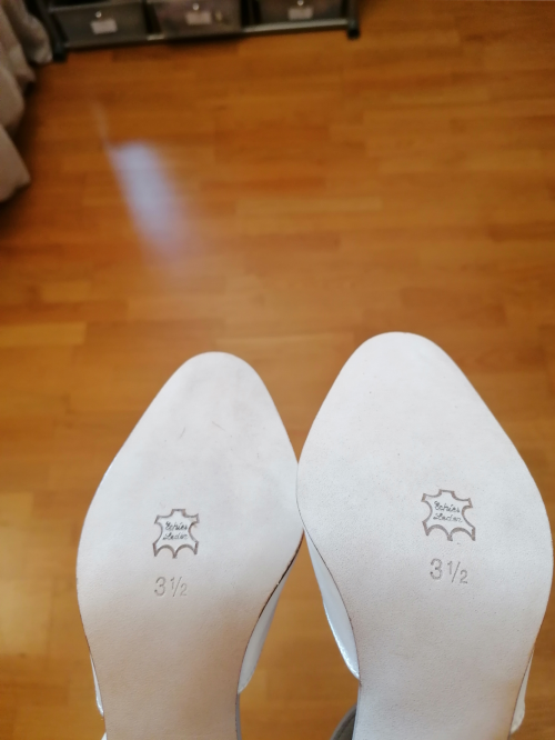 Werner Kern Zapatos de Novia Betty LS - Satén Blanco 6,5 - Suela de Cuero Nubuck [UK 3,5 | used 1-2x]