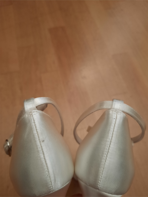 Werner Kern Chaussures de Mariage Betty LS - Satin Blanc 6,5 - Semelle en cuir nubuck - Pointure: UK 5,5