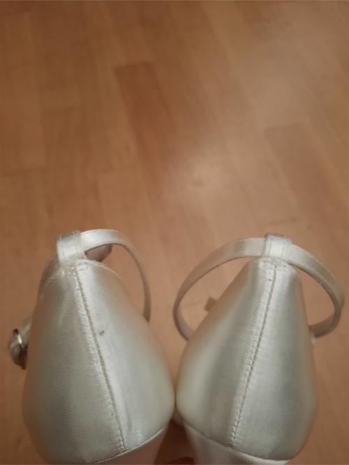 Werner Kern Zapatos de Novia Betty LS - Satén Blanco - 6,5 cm - Suela de Cuero Nubuck [UK 5,5]