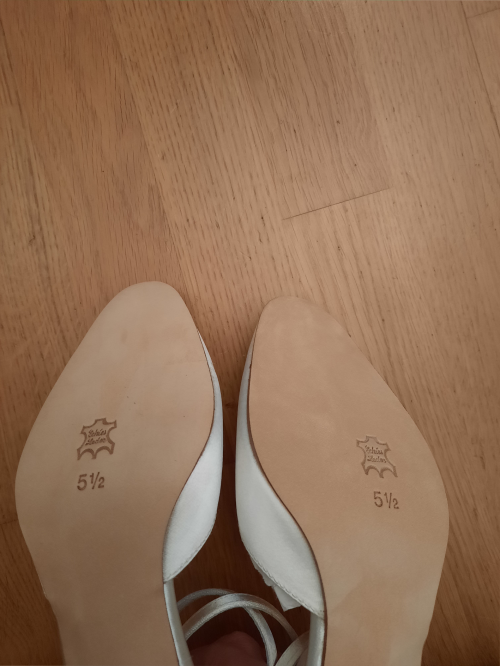 Werner Kern Chaussures de Mariage Betty LS - Satin Blanc - 6,5 cm - Semelle en cuir nubuck [UK 5,5]
