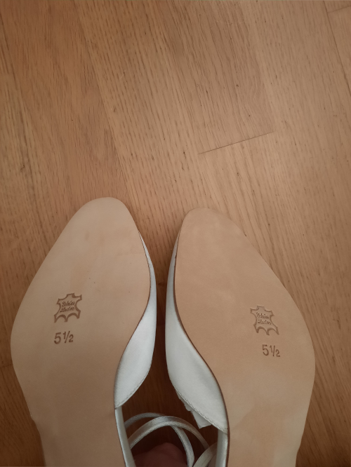 Werner Kern Zapatos de Novia Betty LS - Satén Blanco - 6,5 cm - Suela de Cuero Nubuck [UK 5,5]