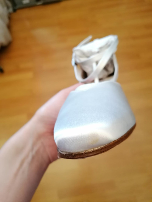 Werner Kern Zapatos de Novia Betty LS - Satén Blanco - 6,5 cm - Suela de Cuero Nubuck [UK 6,5 - B-Ware]