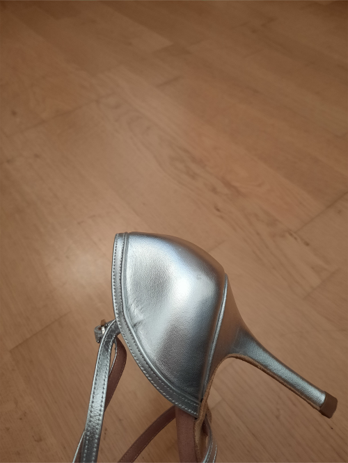 Rummos Damen Tanzschuhe Elite Celine - Material: Leder - Farbe: Silber - Weite: Normal - Absatz: 80E Stiletto - Größe: EUR 38