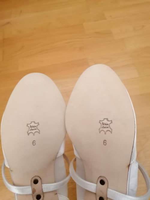 Werner Kern Mujeres Zapatos de Baile Felice 4,5 LS - Satén Blanco - 4,5 cm - Suela de Cuero Nubuck [UK 6 - B-Ware]