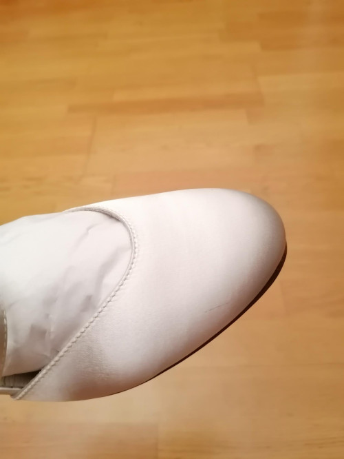 Werner Kern Sapatos de Noiva Felice 4,5 LS - Cetim Branco - 4,5 cm - Sola de Couro [UK 6,5 - B-Ware]