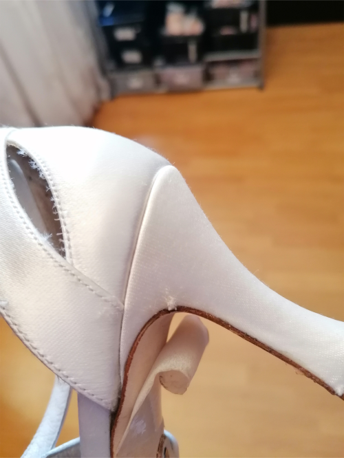 Werner Kern Zapatos de Novia Francis LS - Satén Blanco - 6,5 cm - Suela de Cuero Nubuck  - Größe: UK 4
