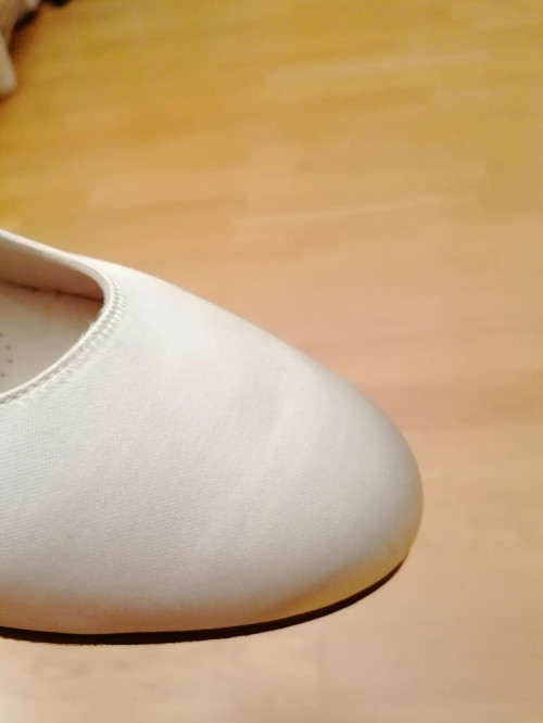 Werner Kern Mujeres Zapatos de Baile / Zapatos de Novia Gala - Satén Blanco - 4,5 cm - Cuerosohle  - Größe: UK 6
