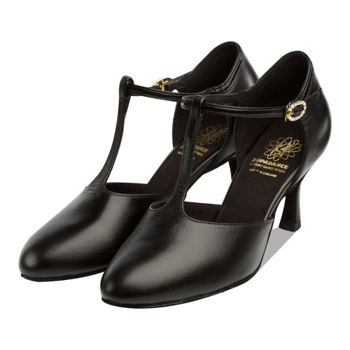 Supadance Women´s dance shoes 1039 - Black Leather - 2,5" Flare  - Größe: UK 3