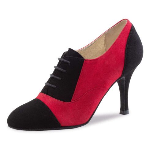 Nueva Epoca Mulheres Sapatos de Dança Vicky - Camurça Preto / Vermelha
