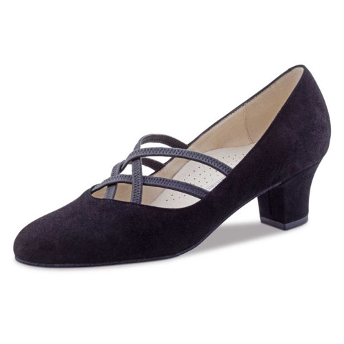 Werner Kern Mujeres Zapatos de Baile Ruby - Ante Negro - 4,5 cm  - Größe: UK 5,5