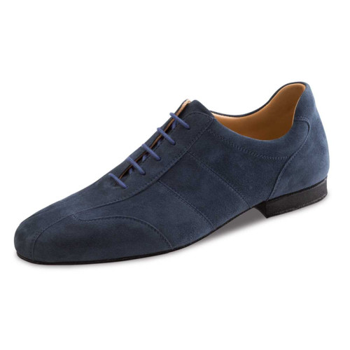 Werner Kern Hommes Chaussures de Danse Cuneo - Suède Bleu Micro-Heel  - Größe: UK 9,5