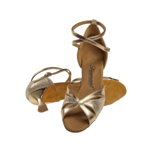 Diamant Women´s dance shoes 141-077-464 - Gold/Gold Antique - 5 cm Flare [UK 4,5]