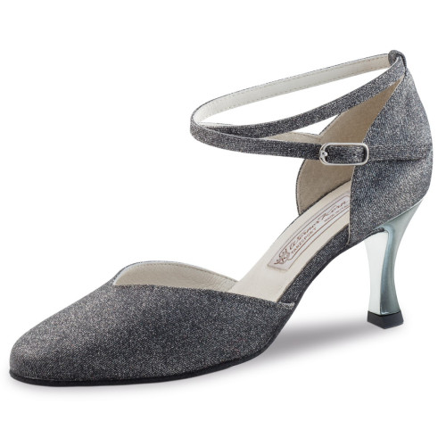 Werner Kern Dames Dansschoenen Abby - Brokaat Zilver - 6,5 cm