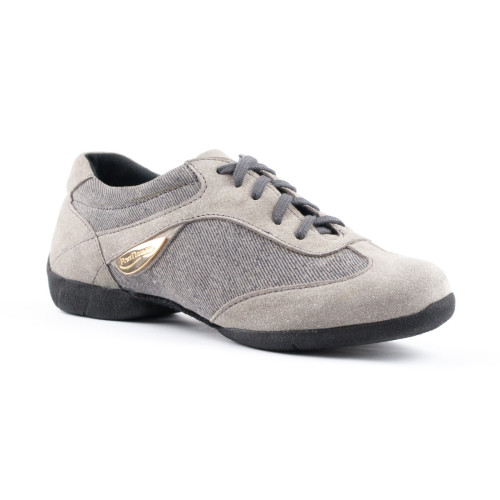 PortDance Ladies Dance Sneakers PD07 - Denim/Suede Gray - Sneaker Sole [EUR 37]
